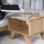 update alt-text with template ALLEGRO Wooden Bedside Nightstand Natural Colour-Kast-Marior HOME-Allegro_bedside_table_1_7817ca24-f4dd-466f-af5e-88e8a284a18d-bedside tables, nachtkast, salontafel-Product type: bedside table Material: beech wood panel (certified FSC) Material of legs: solid beech wood (certified FSC) Product colours: untreated (no oil, no varnish) natural (linseed oil) walnut (linseed oil) Drawer: no Assembly: one person easy assembly Assembly instruction: included Assembly tools: included Ad