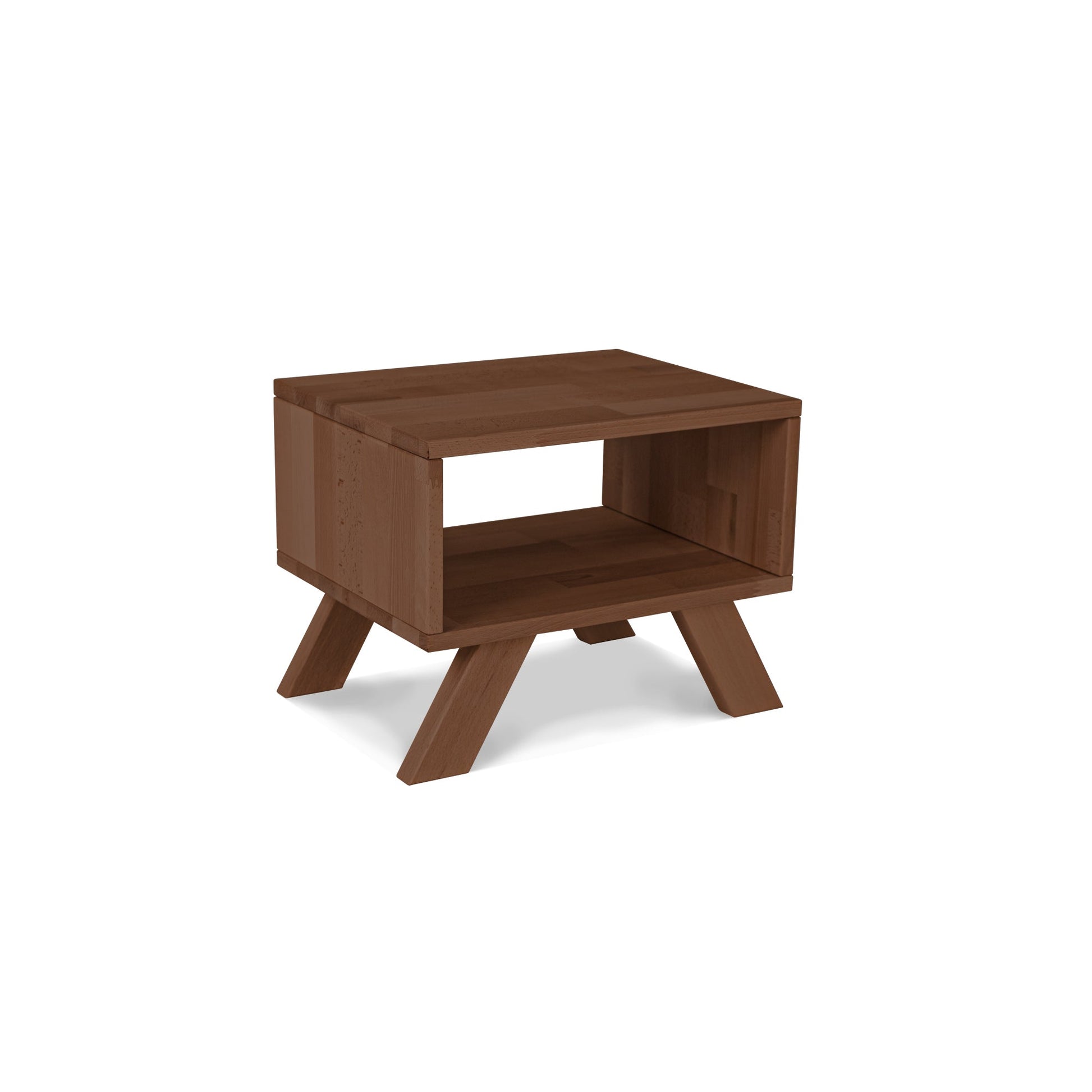 update alt-text with template ALLEGRO Wooden Bedside Nightstand Natural Colour-Kast-Marior HOME-Walnut-Allegro_bedside_walnut_23becf8f-a8f3-4104-91a5-64c72df3aea2-bedside tables, nachtkast, salontafel-Product type: bedside table Material: beech wood panel (certified FSC) Material of legs: solid beech wood (certified FSC) Product colours: untreated (no oil, no varnish) natural (linseed oil) walnut (linseed oil) Drawer: no Assembly: one person easy assembly Assembly instruction: included Assembly tools: inclu