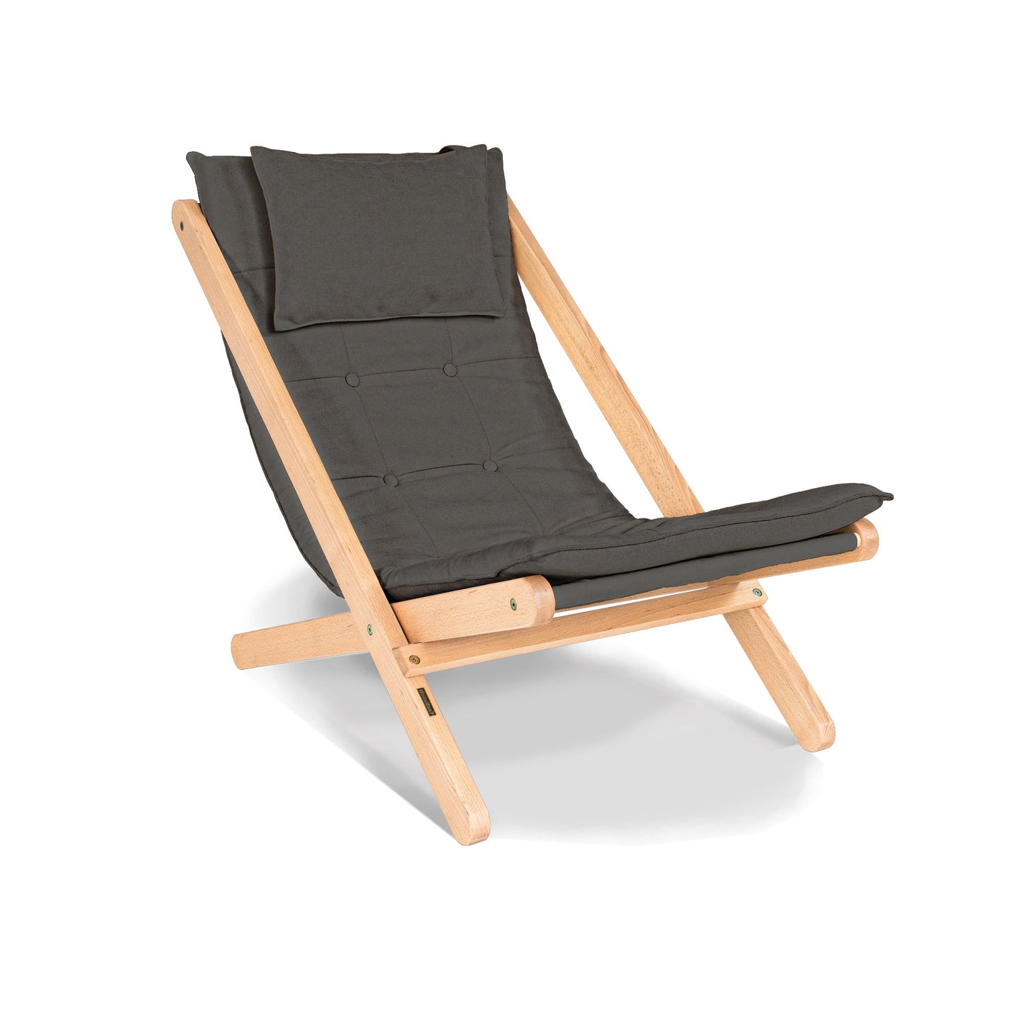 update alt-text with template ALLEGRO Wooden Deckchair Cushion Seat-Stoel-Marior HOME-Untreated-Gray-Allegro_deckchair_ashy_d4f44c35-9187-4cf2-9a91-e1320b0938d0-chairs, stoel-Product type: folding deck chair with soft seat pad Frame material: solid beech wood (certified FSC) Frame colours: untreated (no oil, no varnish) natural (linseed oil) walnut (linseed oil) Seat: polyester fabric, polyurethane foam filling Fabric colours: 10 colours available Backrest adjustment: no Assembly: one person easy assembly A