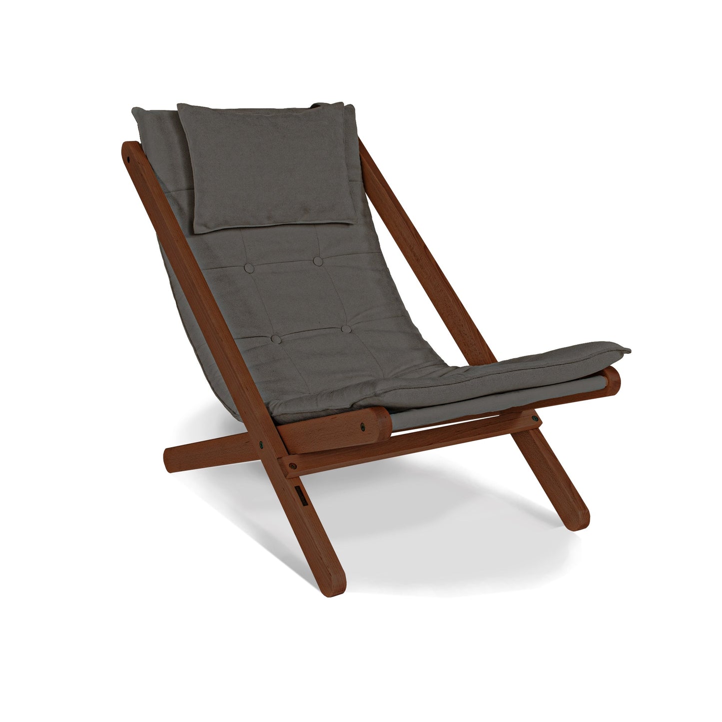 update alt-text with template ALLEGRO Wooden Deckchair Cushion Seat-Stoel-Marior HOME-Walnut-Gray-Allegro_deckchair_walnut_ashy_23629571-01c2-4c0e-a8d4-94bab42fb42d-chairs, stoel-Product type: folding deck chair with soft seat pad Frame material: solid beech wood (certified FSC) Frame colours: untreated (no oil, no varnish) natural (linseed oil) walnut (linseed oil) Seat: polyester fabric, polyurethane foam filling Fabric colours: 10 colours available Backrest adjustment: no Assembly: one person easy assemb