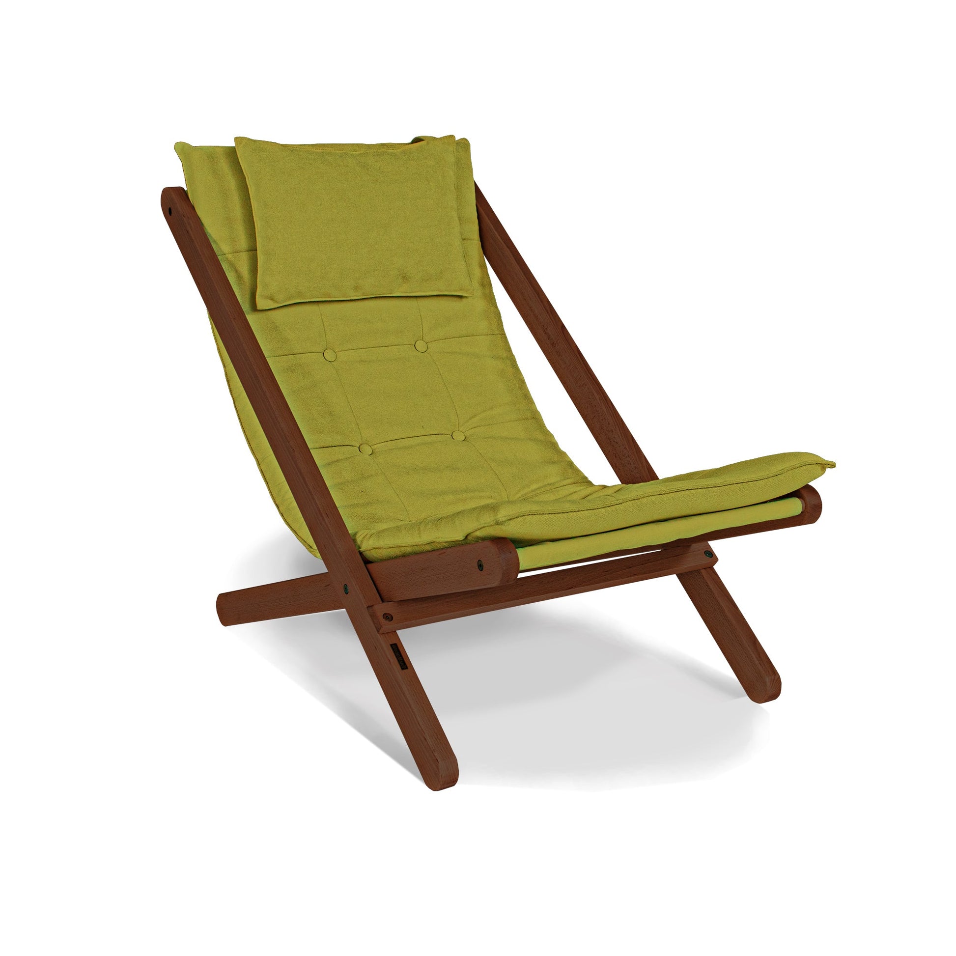 update alt-text with template ALLEGRO Wooden Deckchair Cushion Seat-Stoel-Marior HOME-Walnut-Green-Allegro_deckchair_walnut_greem_edfd1e25-4073-46a4-8478-3fa7d94cd0bb-chairs, stoel-Product type: folding deck chair with soft seat pad Frame material: solid beech wood (certified FSC) Frame colours: untreated (no oil, no varnish) natural (linseed oil) walnut (linseed oil) Seat: polyester fabric, polyurethane foam filling Fabric colours: 10 colours available Backrest adjustment: no Assembly: one person easy asse