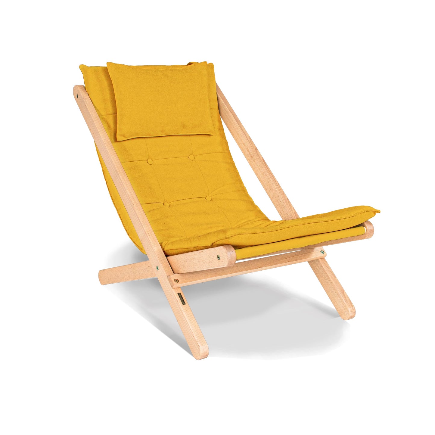 update alt-text with template ALLEGRO Wooden Deckchair Cushion Seat-Stoel-Marior HOME-Untreated-Yellow-Allegro_deckchair_yellow_5e75d97b-9d4f-42d0-8540-3a3e16540ee0-chairs, stoel-Product type: folding deck chair with soft seat pad Frame material: solid beech wood (certified FSC) Frame colours: untreated (no oil, no varnish) natural (linseed oil) walnut (linseed oil) Seat: polyester fabric, polyurethane foam filling Fabric colours: 10 colours available Backrest adjustment: no Assembly: one person easy assemb