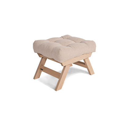 update alt-text with template ALLEGRO Pouffe Wood Natural-Poef-Marior HOME-Untreated-Cream-Allegro_pouffe_cremy_25197337-21f6-4053-b918-bf0d79071deb-poef, pouffes-Product type: pouffe Frame material: solid beech wood (certified FSC) Frame colours: untreated (no oil, no varnish) natural (linseed oil) walnut (linseed oil) Seat: polyester fabric, hollow fibre filling Fabric colours: 10 colours available Assembly: item is assembled Country of origin: Ukraine Manufacturer warranty: 2 years WEIGHTS & DIMENSIONS L