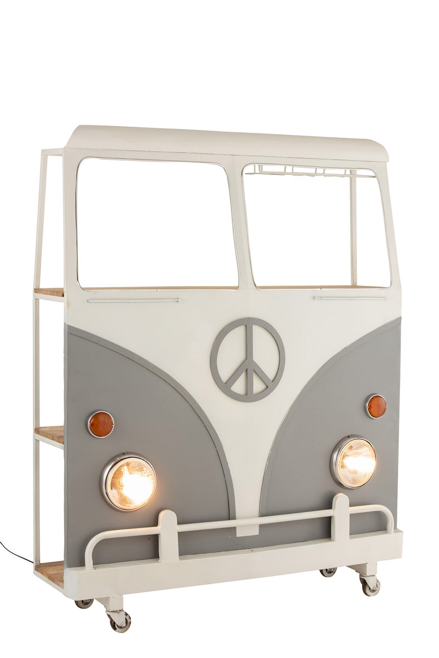 1960's Volkswagen Bus Wijnrek + Bar-Bar-J-Line-Mangohout-bar-aut-8gl-8bot-met-man-w-gry-5-bar, designer, nieuw binnen, Tuin-Breedte 41 Hoogte 175 Lengte 137 Gewicht 51,2 kg Verzameling ZOMER 2020 Kleur 1 GRIJS/GREIGE Materiaal samenstelling MANGOHOUT (25%),IJZER (75%) Stopcontact E28 Maximaal wattage 25.0 Kabellengte 250,0-5400924015039-1503-Cerasus Homestyle