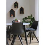 Bergen Dining Chair – Stuhl in Schwarz mit schwarzen Holzbeinen – 2er-Set