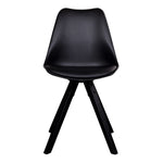 Bergen Dining Chair - Stoel in zwart met zwarte houten poten - set van 2-Stoel-House Nordic-bergen-dining-chair-chair-in-black-with-black-wood-legs-3-eetkamerstoel, stoel-Stoel in zwart met zwarte houten poten Materiaal PU-leer, Resistent gegoten kunststof, Rubberwood Kleur Zwart-5713917002917-1001023-Cerasus Homestyle