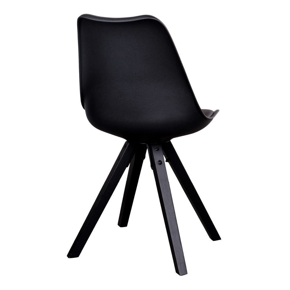 Bergen Dining Chair - Stoel in zwart met zwarte houten poten - set van 2-Stoel-House Nordic-bergen-dining-chair-chair-in-black-with-black-wood-legs-5-eetkamerstoel, stoel-Stoel in zwart met zwarte houten poten Materiaal PU-leer, Resistent gegoten kunststof, Rubberwood Kleur Zwart-5713917002917-1001023-Cerasus Homestyle