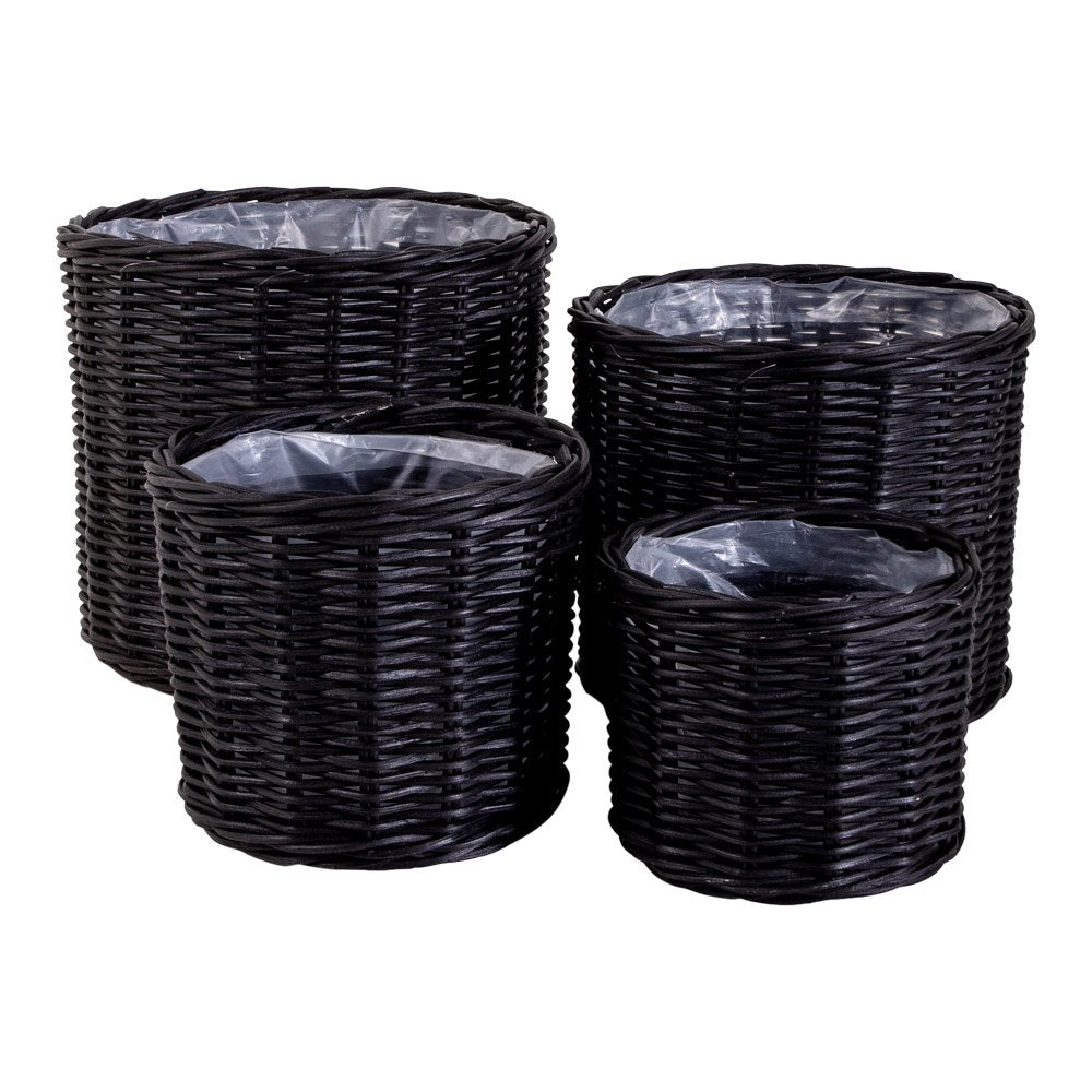 Bogor Baskets - 4 Baskets in Black with plastic inside