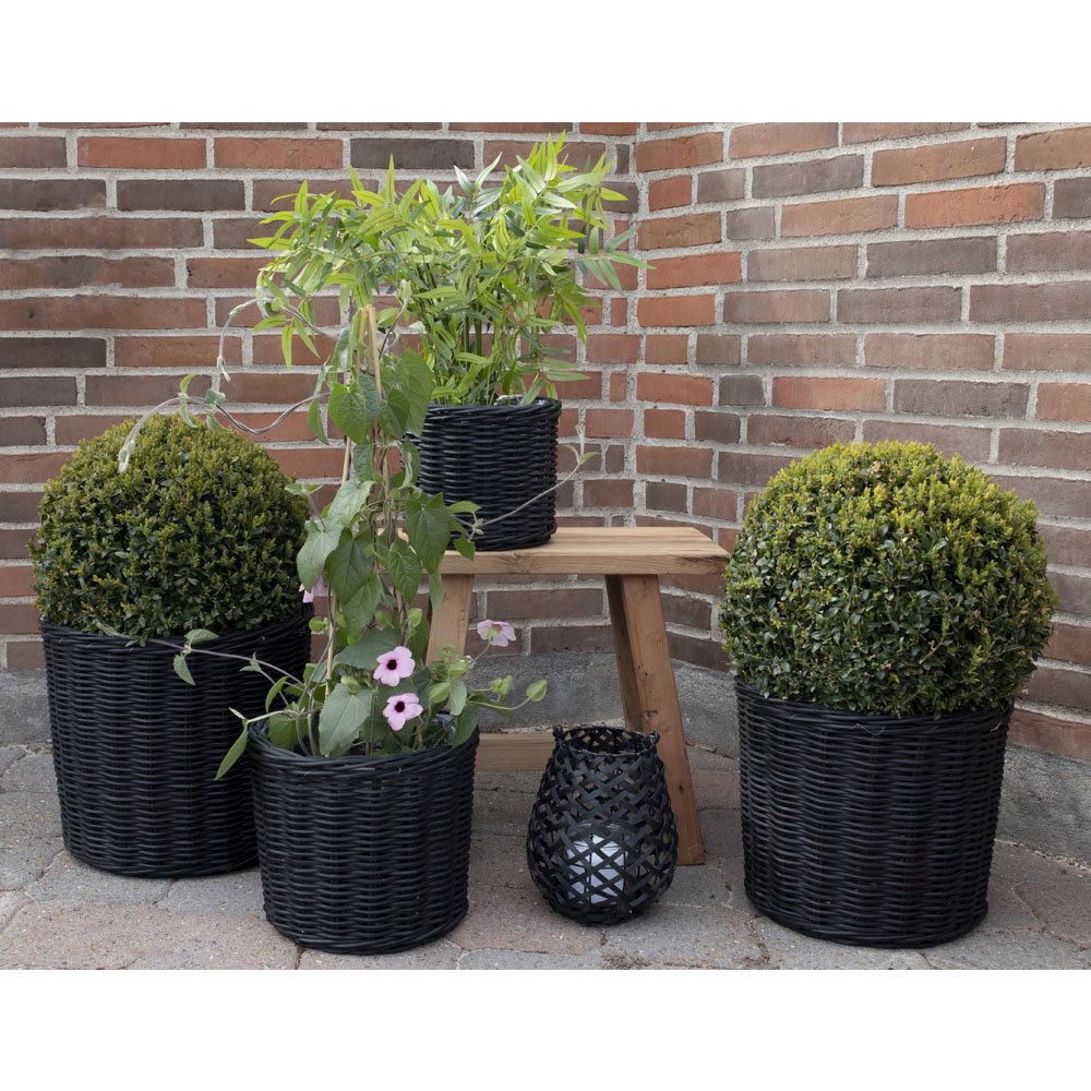 Bogor Baskets - 4 Baskets in Black with plastic inside