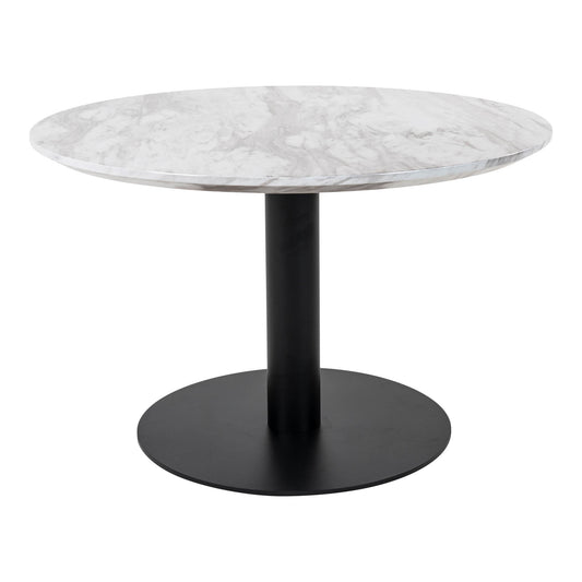 Bolzano Salontafel - Salontafel met blad in marmerlook en zwart onderstel-Tafel-House Nordic-bolzano-coffee-table-coffee-table-with-top-in-marble-look-and-black-base-oe70x45cm-1-eettafel, salontafel, Woonkamer-Materiaal Staal, MDF Kleur Wit-5713917005451-2101163-Cerasus Homestyle