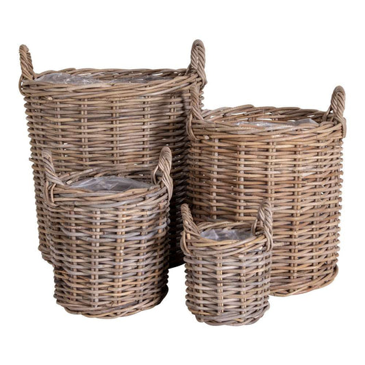 Caor Manden - 4 ronde manden-Accessoires-House Nordic-caor-baskets-4-round-baskets-1-buiten, manden-4 ronde manden Materiaal Kubu rotan Kleur Natuurlijk-5713917006212-4401070-Cerasus Homestyle