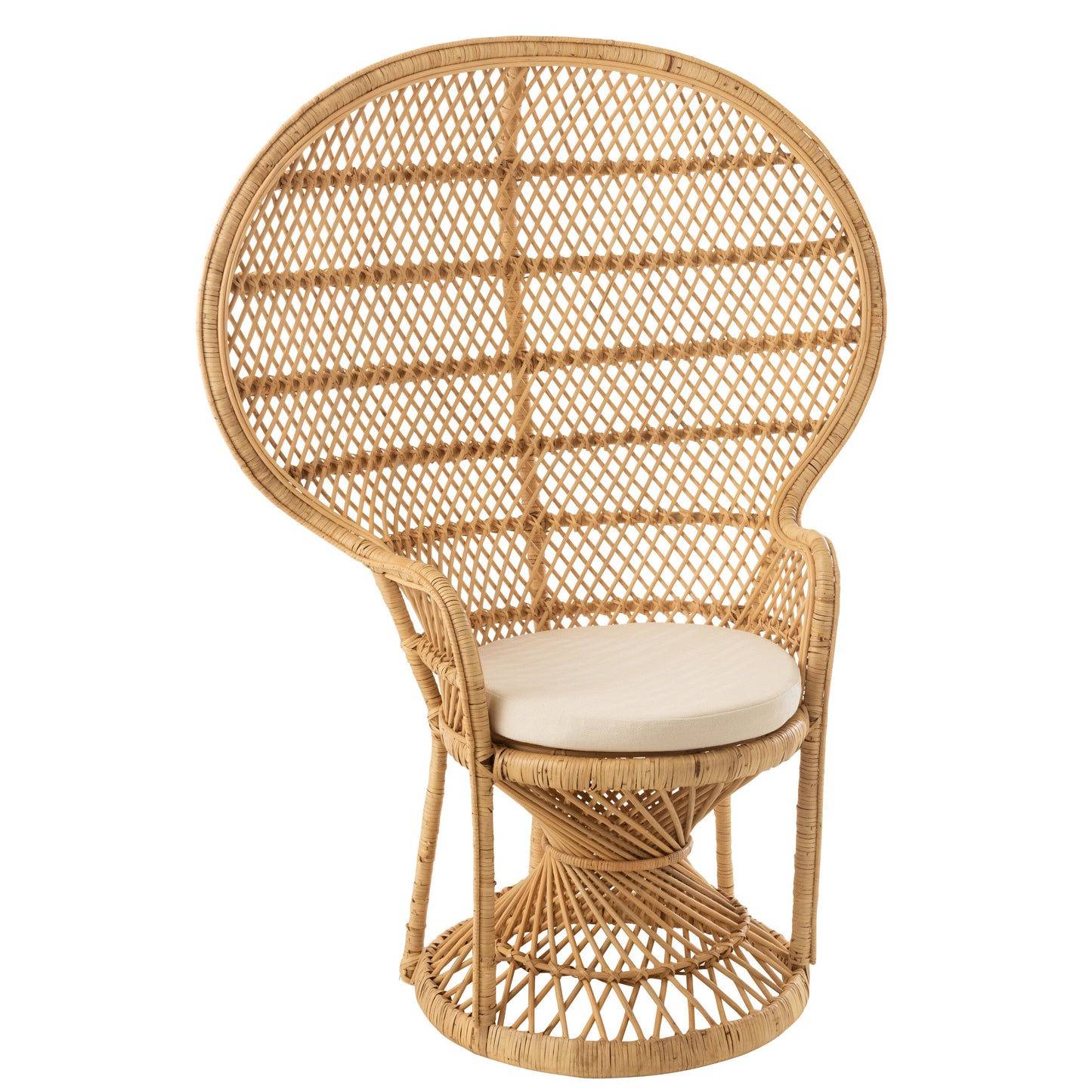 update alt-text with template Peacock Stoel - Rotan Naturel-Stoel-J-Line-Naturel-Rotan-chair-peacock-cushion-rat-nat-1-loungestoel, stoel-Inclusief kussen. Breedte 67 Hoogte 133 Lengte 105 Gewicht 7200 gr Verzameling Zomer 2021 Kleur Natuurlijk Materiaal samenstelling Rotan (100%) Maximaal zitgewicht 120 Zit diepte 48 Stoelhoogte 81-5400924112608-11260-Cerasus Homestyle