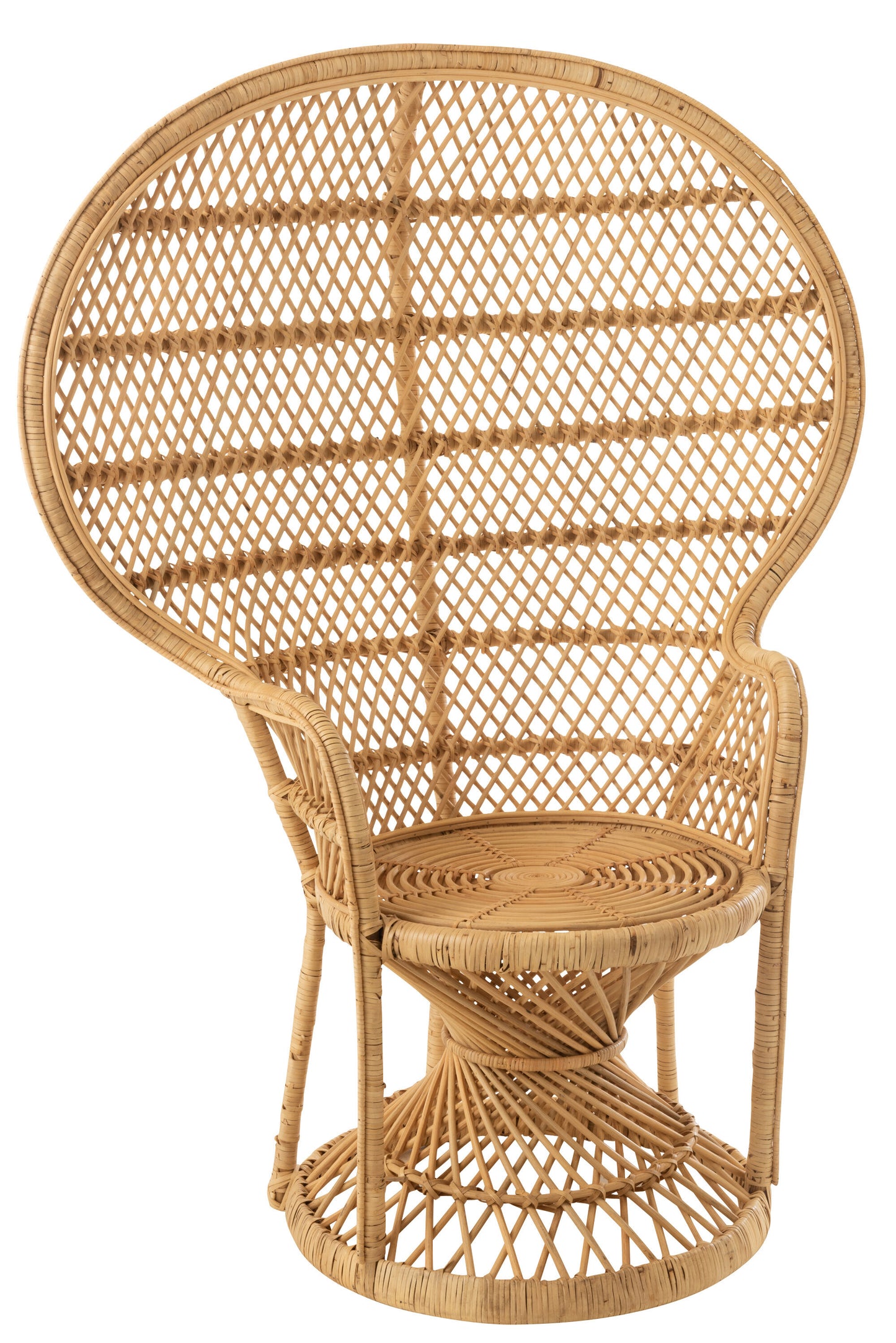 update alt-text with template Peacock Stoel - Rotan Naturel-Stoel-J-Line-Naturel-Rotan-chair-peacock-cushion-rat-nat-10-loungestoel, stoel-Inclusief kussen. Breedte 67 Hoogte 133 Lengte 105 Gewicht 7200 gr Verzameling Zomer 2021 Kleur Natuurlijk Materiaal samenstelling Rotan (100%) Maximaal zitgewicht 120 Zit diepte 48 Stoelhoogte 81-5400924112608-11260-Cerasus Homestyle