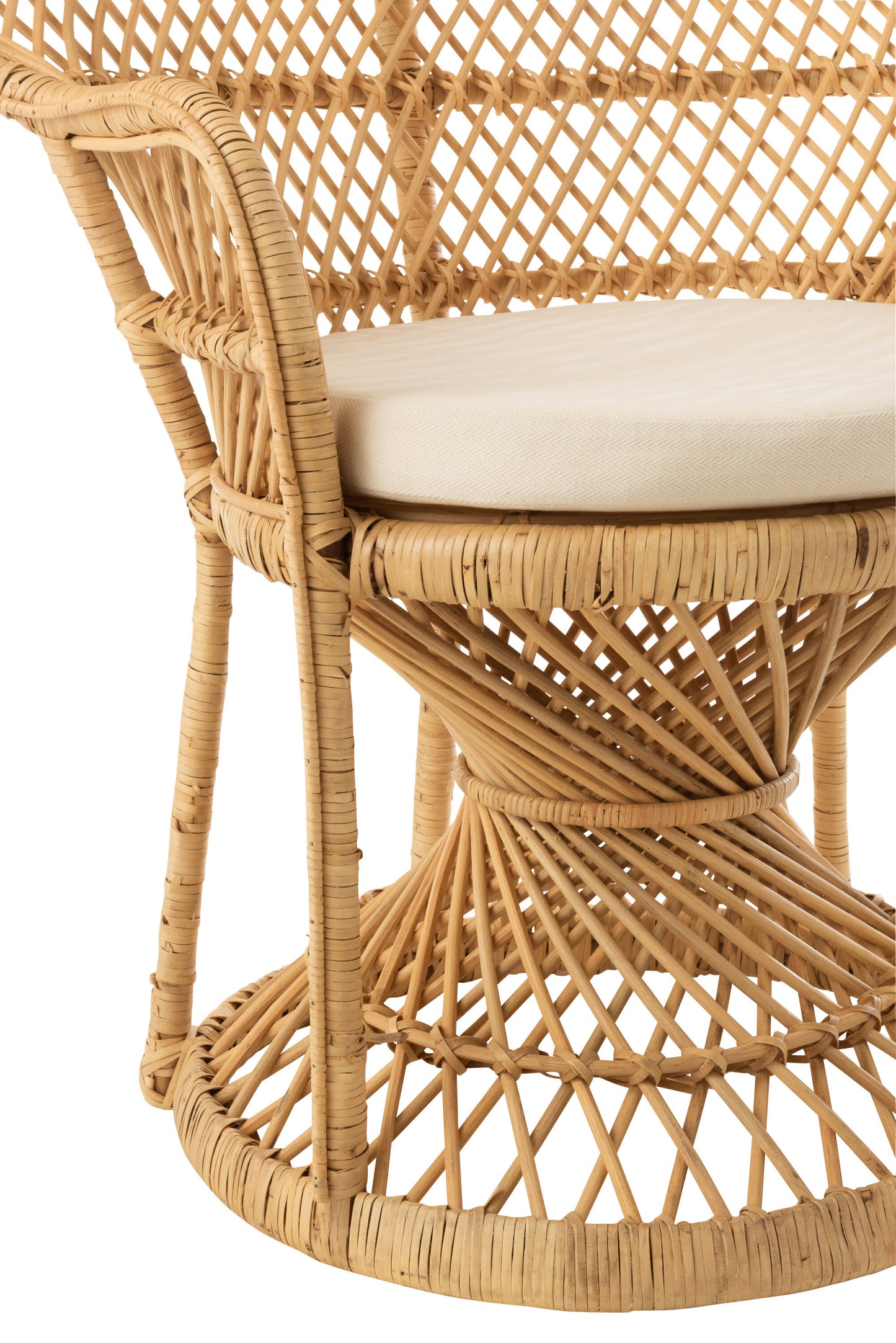 update alt-text with template Peacock Stoel - Rotan Naturel-Stoel-J-Line-Naturel-Rotan-chair-peacock-cushion-rat-nat-3-loungestoel, stoel-Inclusief kussen. Breedte 67 Hoogte 133 Lengte 105 Gewicht 7200 gr Verzameling Zomer 2021 Kleur Natuurlijk Materiaal samenstelling Rotan (100%) Maximaal zitgewicht 120 Zit diepte 48 Stoelhoogte 81-5400924112608-11260-Cerasus Homestyle