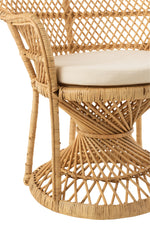 update alt-text with template Peacock Stoel - Rotan Naturel-Stoel-J-Line-Naturel-Rotan-chair-peacock-cushion-rat-nat-3-loungestoel, stoel-Inclusief kussen. Breedte 67 Hoogte 133 Lengte 105 Gewicht 7200 gr Verzameling Zomer 2021 Kleur Natuurlijk Materiaal samenstelling Rotan (100%) Maximaal zitgewicht 120 Zit diepte 48 Stoelhoogte 81-5400924112608-11260-Cerasus Homestyle