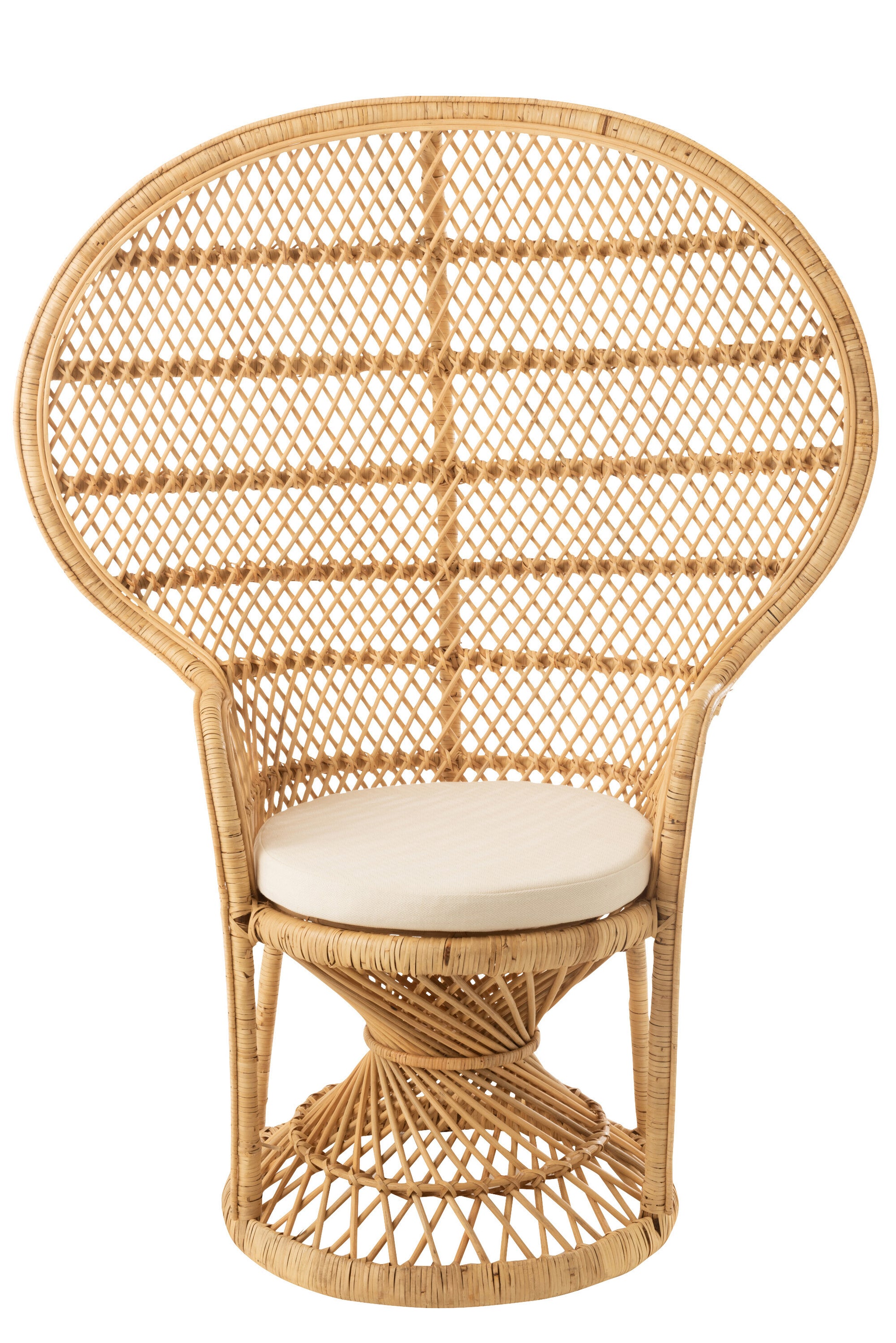 update alt-text with template Peacock Stoel - Rotan Naturel-Stoel-J-Line-Naturel-Rotan-chair-peacock-cushion-rat-nat-7-loungestoel, stoel-Inclusief kussen. Breedte 67 Hoogte 133 Lengte 105 Gewicht 7200 gr Verzameling Zomer 2021 Kleur Natuurlijk Materiaal samenstelling Rotan (100%) Maximaal zitgewicht 120 Zit diepte 48 Stoelhoogte 81-5400924112608-11260-Cerasus Homestyle