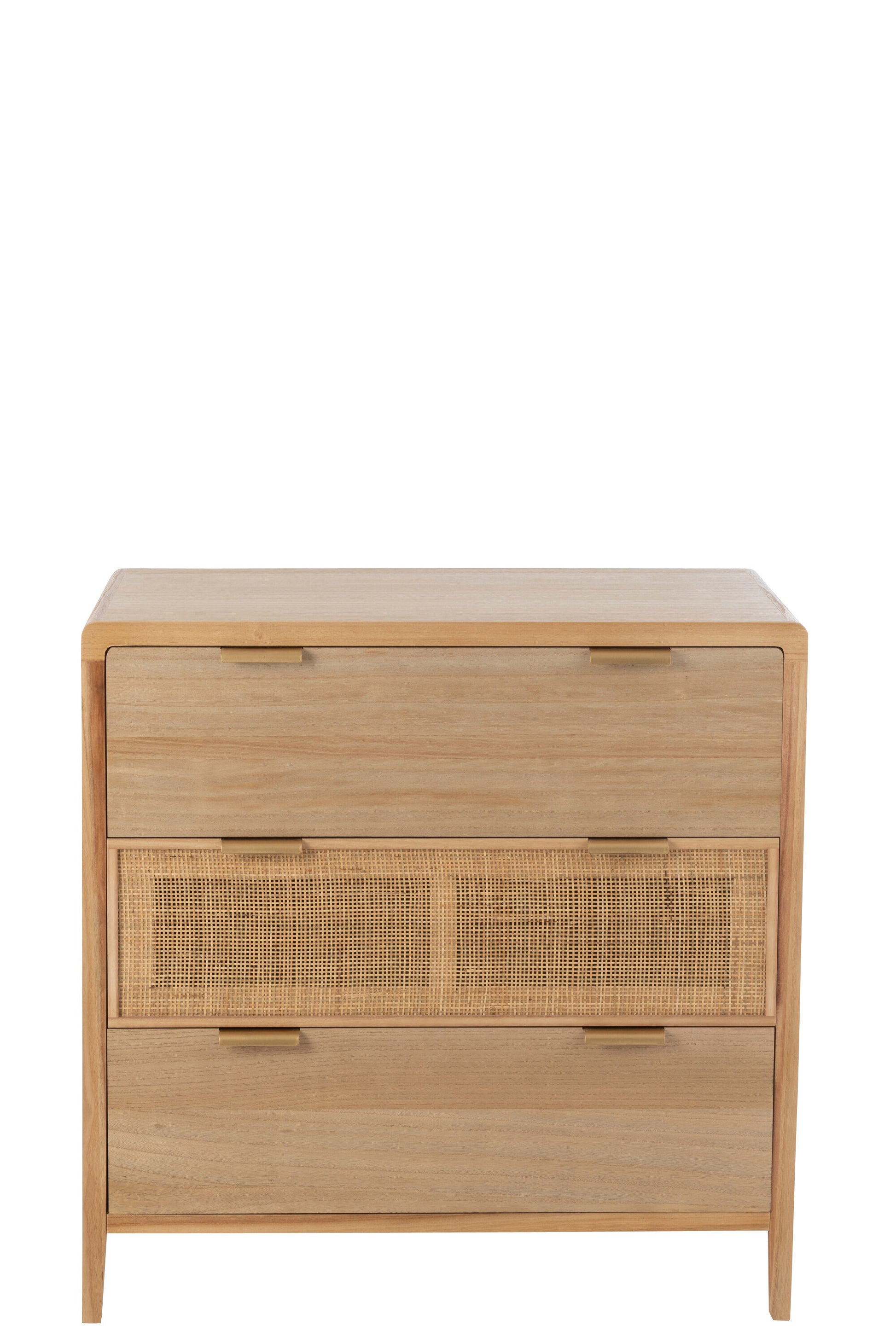 update alt-text with template J-Line Dressoir met 3 Laden - Rotan-Kast-J-Line-closet-3-drawers-wood-rat-nat-2-Dressoir-Breedte 50 Hoogte 90 Lengte 90 Gewicht 22 kg Verzameling Zomer 2022 Kleur Natuurlijk Materiaal samenstelling Mdf (89%), rotan (2%), paulowniahout (9%) Maximaal zitgewicht 20-5400924203269-20326-Cerasus Homestyle