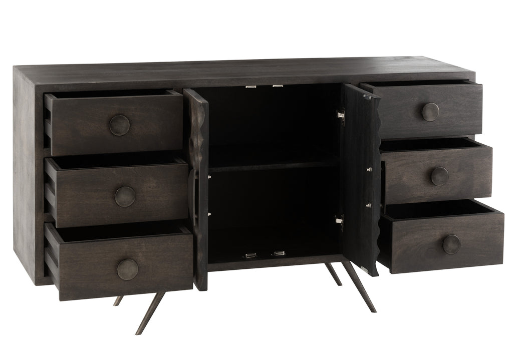 Ethnisches Design-Sideboard in Dunkelbraun