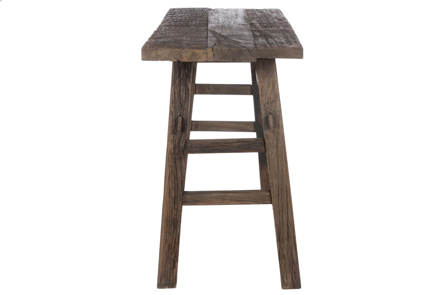 Console Bruin - Gerecycled Hout-Tafel-J-Line-Donkerbruin-Gerecycled Hout-console-wood-brown-3-buiten, outdoor, recycle, sale, Tafel-Wauw! Deze sidetable is niet alleen een stoere aanvulling voor in je interieur maar ook nog eens erg praktisch! Deze gave sidetable is van het trendy merk J-Line. Door zijn grote breedte is hij ook makkelijk in verschillende ruimtes in je huis te plaatsen en te verplaatsen. De sidetable heeft een hoogte van 85cm, een breedte van 140cm en een diepte van 50cm. Shop de