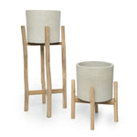 The Chalk High Planter-Concrete Naturel - L