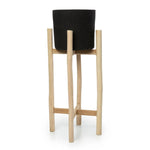 The Charcoal Tall planter - Black Natural - L