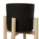 The Charcoal Tall planter - Black Natural - L