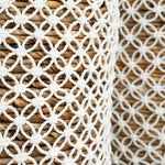 update alt-text with template De Cross Stitched Macramé Mand - Naturel Wit - L-Bazar Bizar-Default-de-cross-stitched-macrame-mand-naturel-wit-l-5-Functioneel en mooi - dat is een combinatie die we graag zien! De Cross Stitched mand heeft het allemaal. De mand zelf is gemaakt van sterk, duurzaam zeewier dat een prachtige natuurlijke look en tint heeft die jaren meegaat. Hij is versierd met een Arabisch patroon van wit katoen. Ideaal voor tijdschriften, speelgoed of zelfs een mooie potplant. En het mooiste is