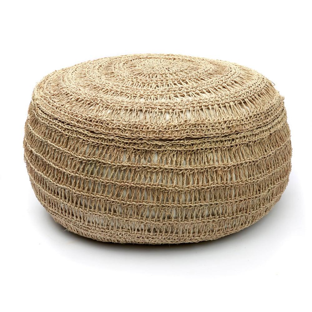 De Seagrass Poef - Rond - 60-Poef-Bazar Bizar-Naturel-de-seagrass-poef-rond-60-1-poef, Tuin, Woonkamer-Onze handgeweven Seagrass poef voegt een prachtig textuurelement toe aan uw stoffering. Een onmisbaar stuk om uw interieur, tuin of terras een boho tintje te geven. Om op te zitten of als bijzettafeltje te gebruiken. Eindeloze mogelijkheden...Inclusief binnenkussen. Kleur Naturel Hoogte (cm) 35 Breedte (cm) 60 Lengte (cm) 60 Waar te gebruiken? Binnenshuis - Overdekt buiten Materialen Seagrass-7