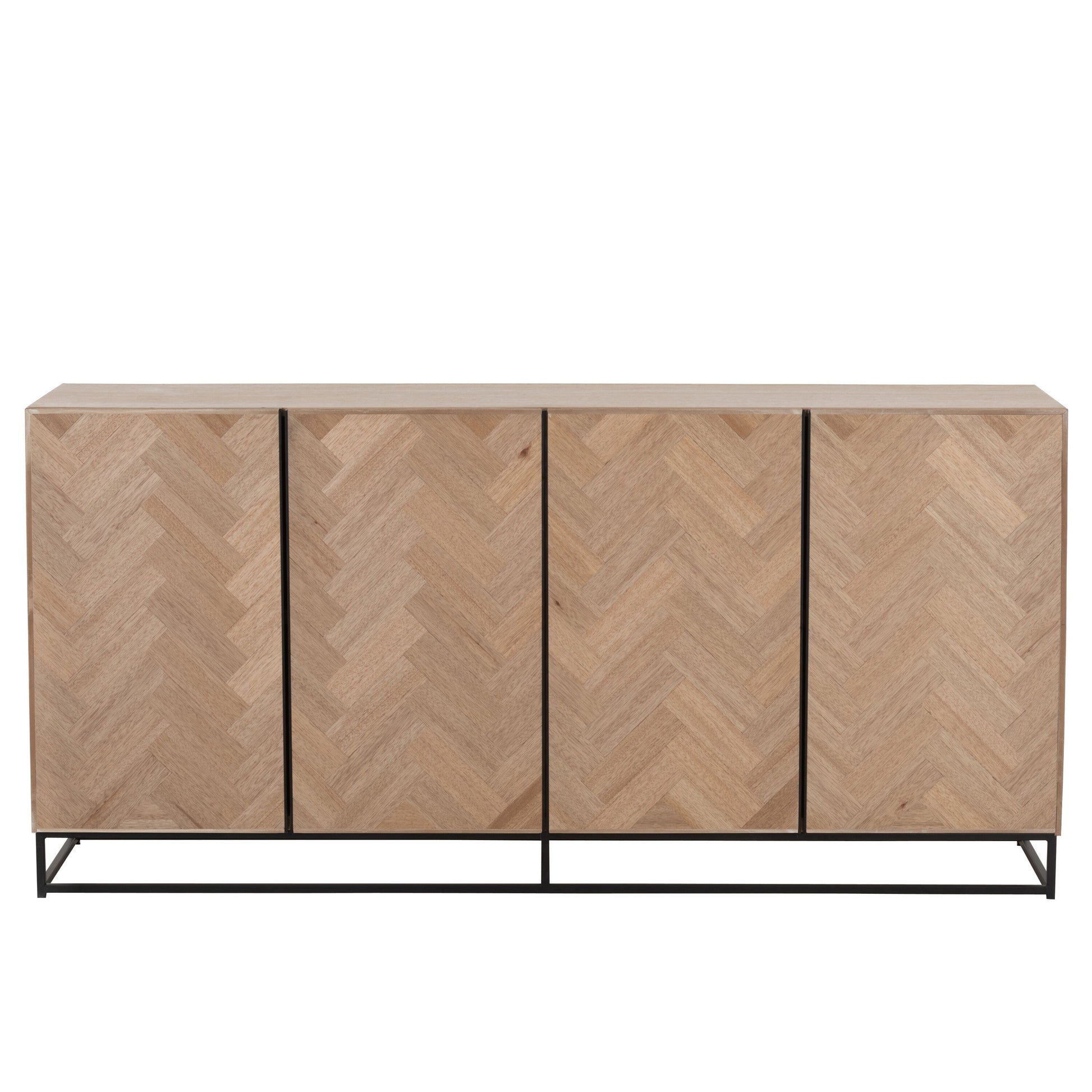 J-Line Dressoir ZigZag Naturel-Kast-J-Line-dres-4-drs-zgzg-wd-met-nat-b-1-Dressoir, kast-Breedte 40 Hoogte 87 Lengte 180 Gewicht 53,3 kg Verzameling WINTER 2022 Kleur 1 ZWART Materiaal samenstelling MDF (95%), METAAL (5%)-5400924250263-25026-Cerasus Homestyle