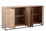 J-Line Dressoir ZigZag Naturel-Kast-J-Line-dres-4-drs-zgzg-wd-met-nat-b-9-Dressoir, kast-Breedte 40 Hoogte 87 Lengte 180 Gewicht 53,3 kg Verzameling WINTER 2022 Kleur 1 ZWART Materiaal samenstelling MDF (95%), METAAL (5%)-5400924250263-25026-Cerasus Homestyle