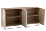 J-Line Dressoir Naturel/Wit-Kast-J-Line-dres-4-drs-zgzg-wd-met-nat-wh-9-Dressoir, kasten-Breedte 42 Hoogte 86 Lengte 180 Gewicht 52,25 kg Verzameling WINTER 2022 Kleur 1 NATUREL Materiaal samenstelling MDF (95%), METAAL (5%)-5400924250171-25017-Cerasus Homestyle