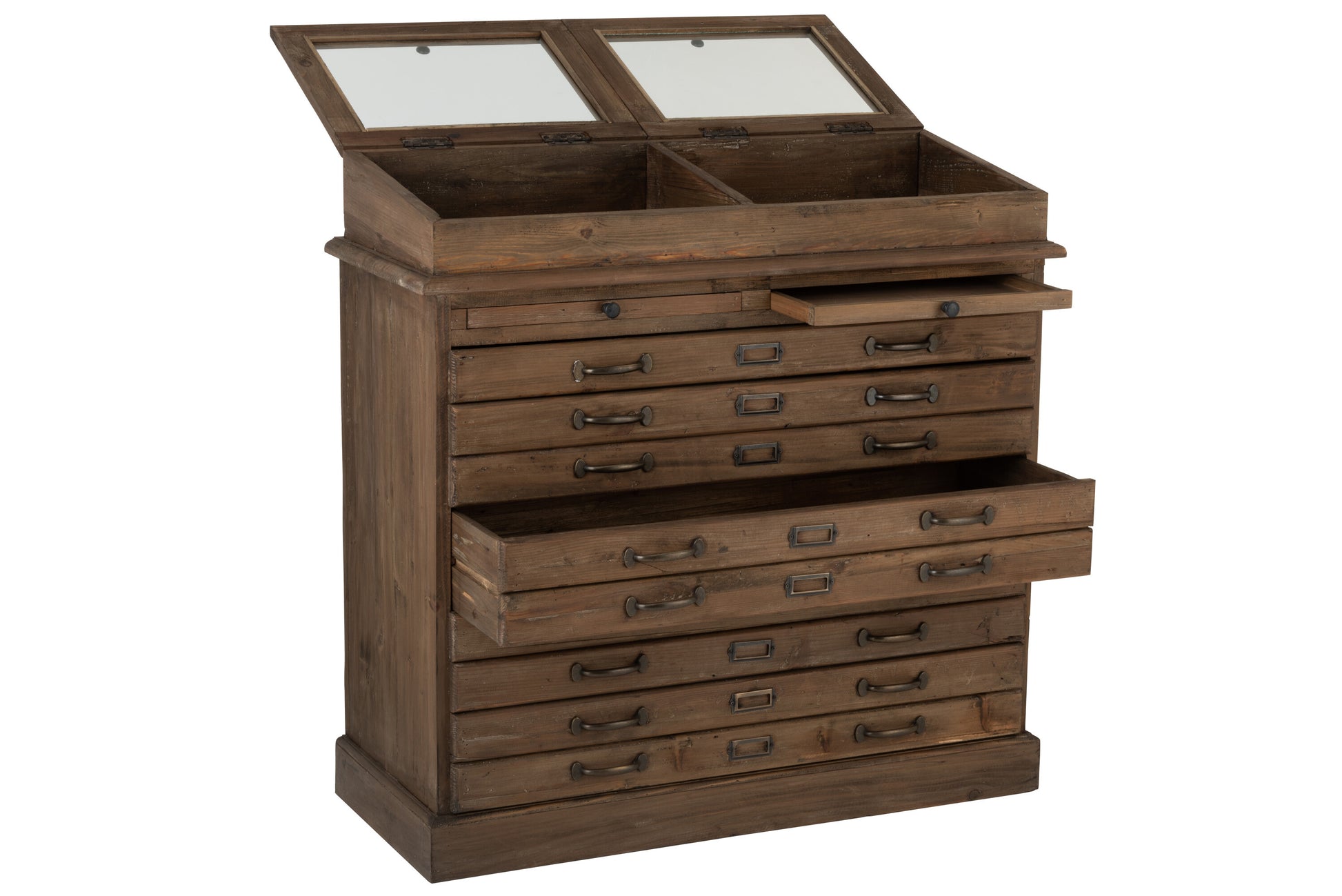 Ladekast met Display Hout & Glas-Kast-J-Line-Hout-Donkerbruin-dresser-with-display-wood-bro-7-dressoire, kast, slaapkamer, Woonkamer-Breedte 46,5 Hoogte 108,5 Lengte 110 Gewicht 49,2 kg Verzameling WINTER 2019 Kleur 1 BRUIN Materiaal samenstelling GERECYCLED HOUT(82%),GLAS(3%),TRIPLEX(15%)-5415203959799-95979-Cerasus Homestyle