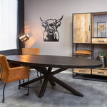 update alt-text with template Eetkamertafel Denver Black | Ovaal | 210 cm-Tafel-Cerasus Homestyle-eetkamertafel-denver-black-ovaal-210-cm-2-eettafel-Ovale eetkamertafel Denver Black is gemaakt van mangohout. Het mangohout is behandeld met een zwarte lak. Het blad is 6 cm dik, waarvan 3 cm opgedikt. De tafel is voorzien van een metalen matrixpoot met een zwarte lak. Afmeting tafelblad Breedte: 210 cm Diepte: 100 cm Hoogte: 76 cm Afmeting tafelpoot Breedte: 8 cm Diepte: 4 cm Onderhoud: Afnemen met een lichtvo