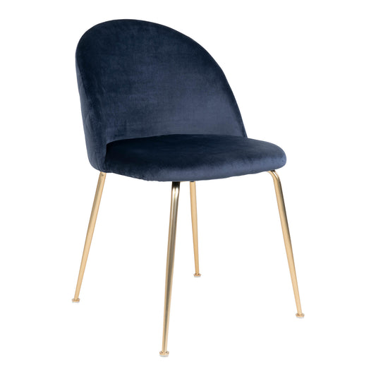 Geneve Dining Chair - Stoel blauw in fluweel met gouden poten - set van 2-Stoel-House Nordic-Blauw-geneve-dining-chair-chair-blue-in-velvet-with-legs-in-brass-look-hn1205-1-eetkamerstoel, keuken, MIN2, stoel, Woonkamer-Materiaal Fluweel, staal Kleur Blauw-5713917001484-1001251-Cerasus Homestyle