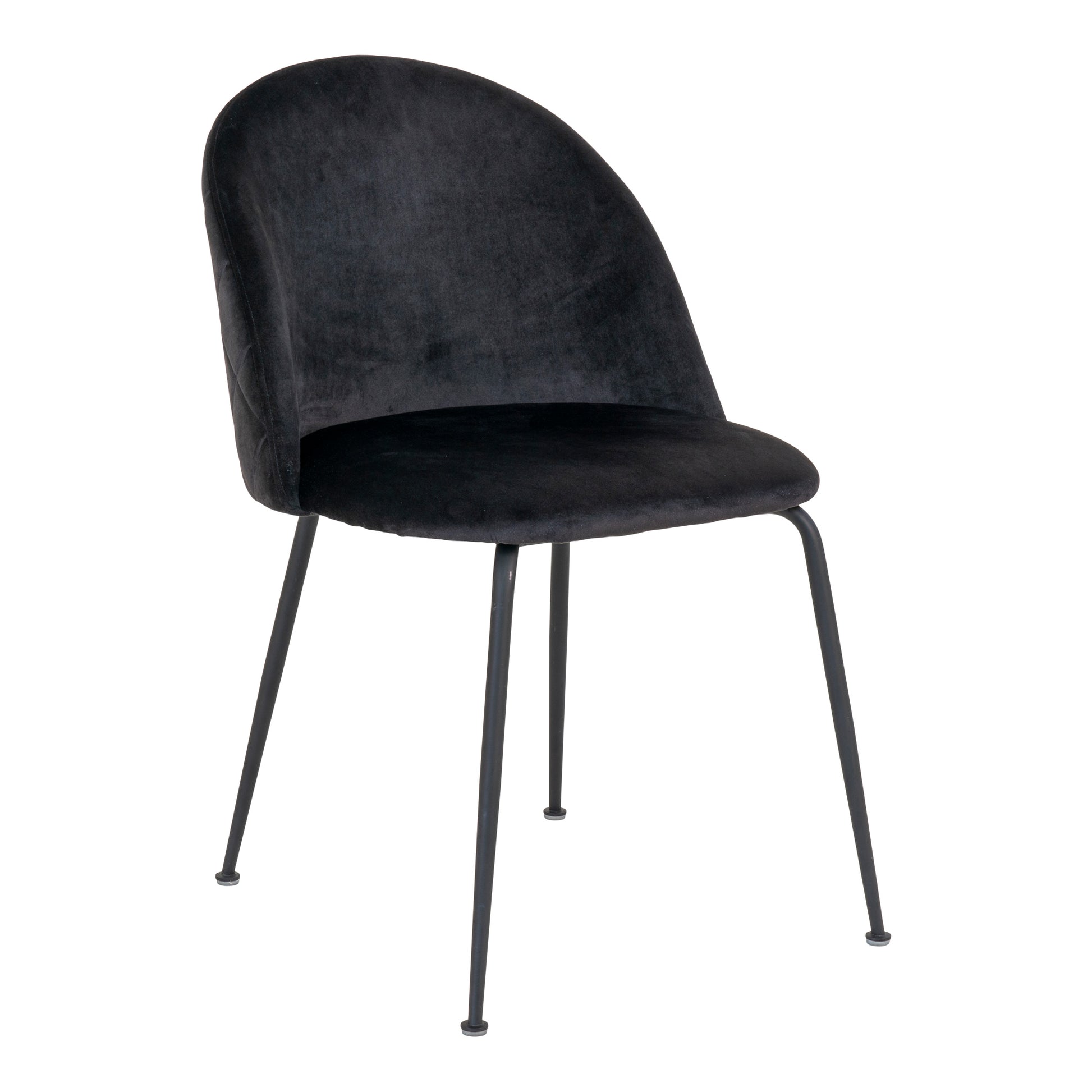 Geneve Dining Chair - Stoel in zwart velours - set van 2-Stoel-House Nordic-geneve-dining-chair-chair-in-black-velvet-with-black-legs-hn1207-1-eetkamerstoel, stoel-Stoel van zwart fluweel met zwarte poten\nHN1207 Materiaal Fluweel, staal Kleur Zwart-5713917017270-1001258-Cerasus Homestyle