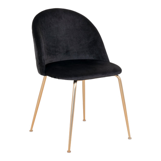 Geneve Dining Chair - Stoel in zwart velours met poten in messing look - set van 2-Stoel-House Nordic-geneve-dining-chair-chair-in-black-velvet-with-legs-in-brass-look-hn1207-1-eetkamerstoel, keuken, MIN2, stoel, Woonkamer-Stoel in zwart fluweel met poten in messinglook\nHN1207 Materiaal Fluweel, staal Kleur Zwart-5713917017263-1001253-Cerasus Homestyle