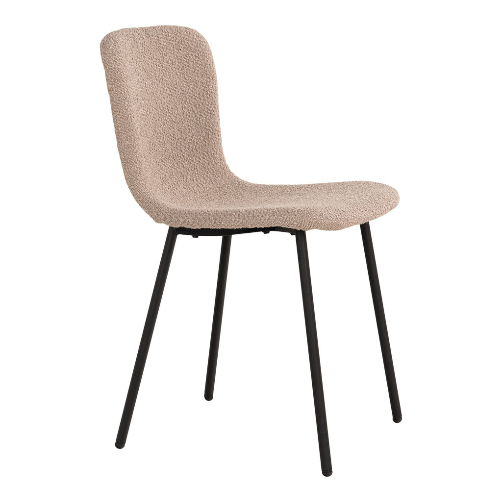 Halden Dining Chair - Eetkamerstoel in bouclé, beige - set van 2