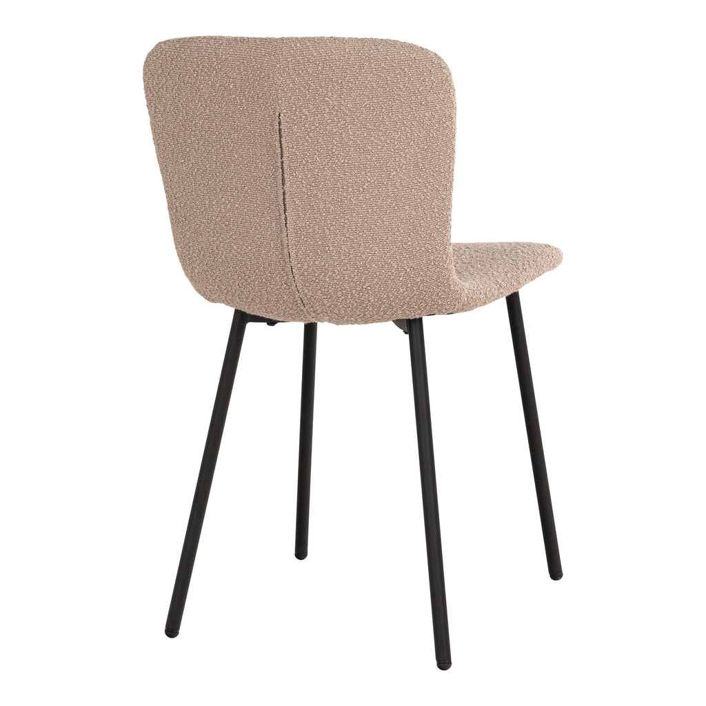 Halden Dining Chair - Eetkamerstoel in bouclé, beige - set van 2