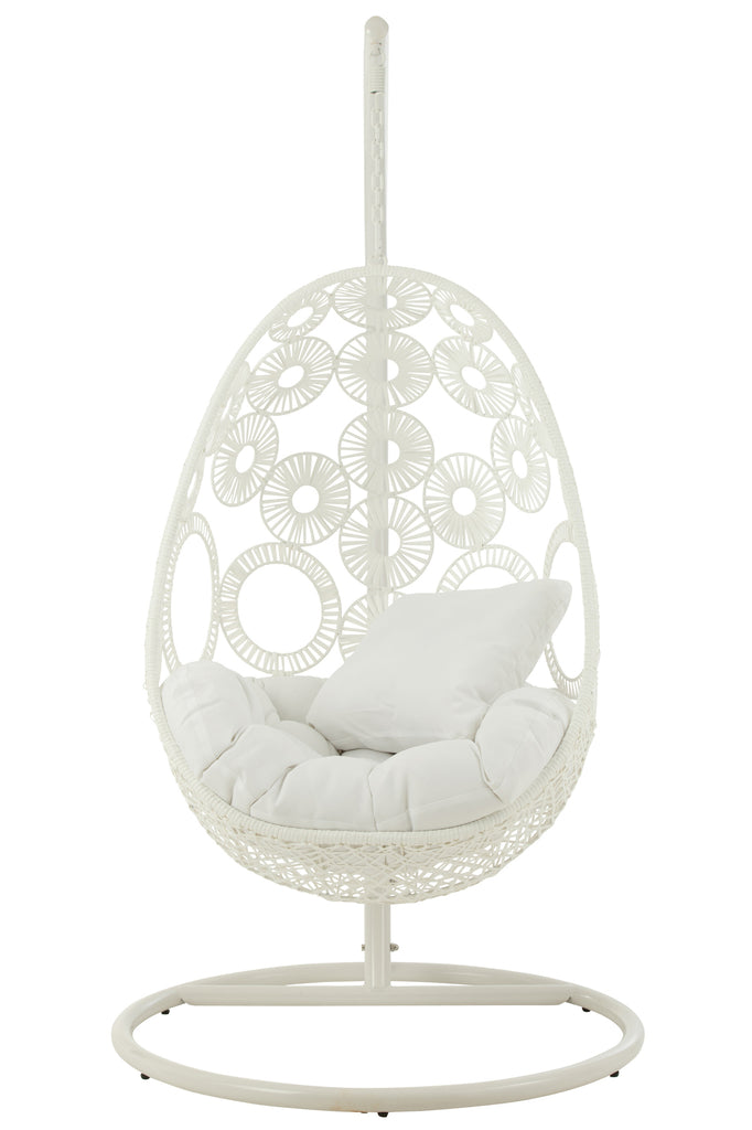 Chaise suspendue Bula en osier blanc 