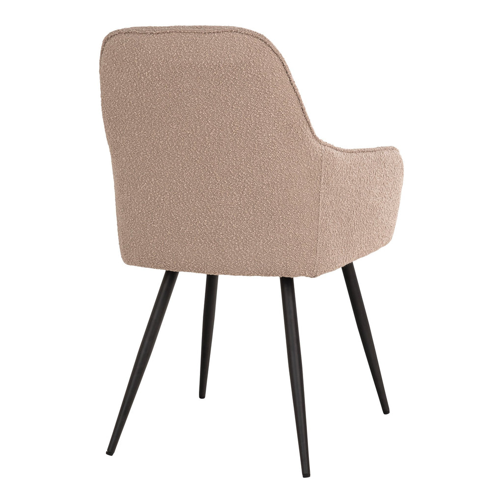 Harbo Dining Chair - Chaise de salle à manger en bouclé, beige - lot de 2