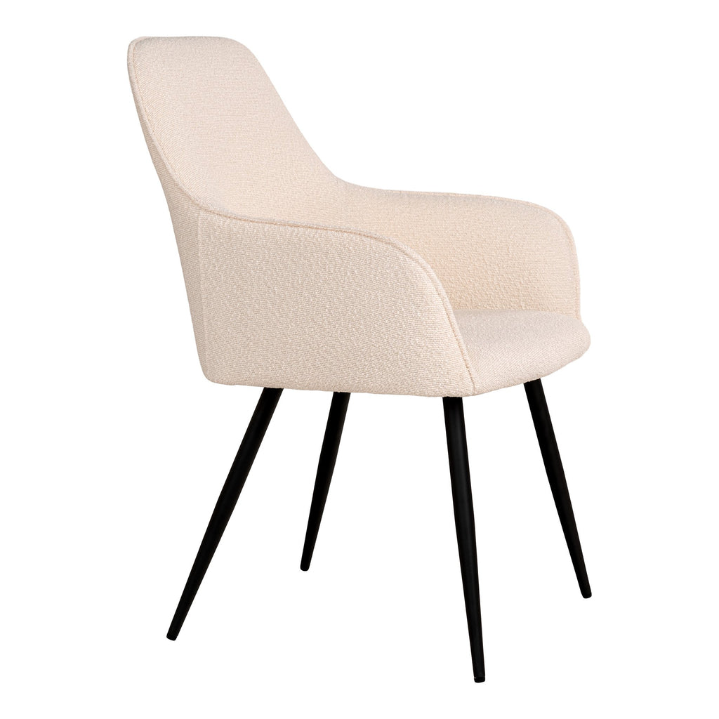 Harbo Dining Chair - Eetkamerstoel in bouclé Wit - set van 2