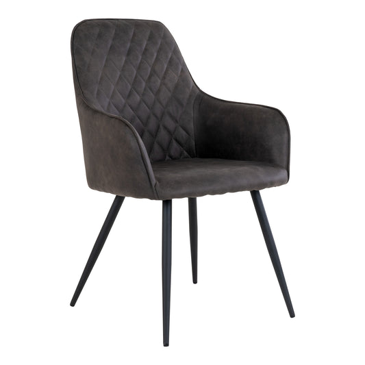 update alt-text with template Harbo Eetkamerstoel - Eetkamerstoel in microfiber, donkergrijs met zwarte poten, HN1229-Harbo Spisebordsstol-harbo-dining-chair-dining-chair-in-microfiber-dark-grey-with-black-legs-hn1229-1-Harbo Eetkamerstoel (2st) Materiaal Microvezel, staal Kleur Grijs--Cerasus Homestyle