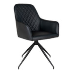 Harbo Eetkamerstoel Zwart-Stoel-House Nordic-harbo-dining-chair-with-swivel-chair-with-swivel-in-black-pu-with-black-legs-hn1223-1-eetkamerstoel, keuken, stoel, Woonkamer-Materiaal PU, staal Kleur Zwart-5713917015245-1001167-Cerasus Homestyle