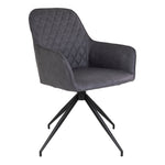 Harbo Eetkamerstoel Antraciet-Stoel-House Nordic-harbo-dining-chair-with-swivel-chair-with-swivel-in-dark-grey-pu-with-black-legs-hn1221-1-eetkamerstoel, keuken, stoel, Woonkamer-Materiaal PU, staal Kleur Antraciet-5713917015764-1001166-Cerasus Homestyle