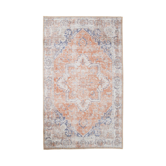 Havana Vloerkleed - Vloerkleed, oranje/blauw, 160x230 cm-Tapijt-House Nordic-havana-rug-rug-orange-blue-160x230-cm-1-tapijt, woonkamer-Vloerkleed, oranje/blauw, 160x230 cm Materiaal Chenille-polyester Kleur Blauw / Oranje-5713917004188-3981260-Cerasus Homestyle