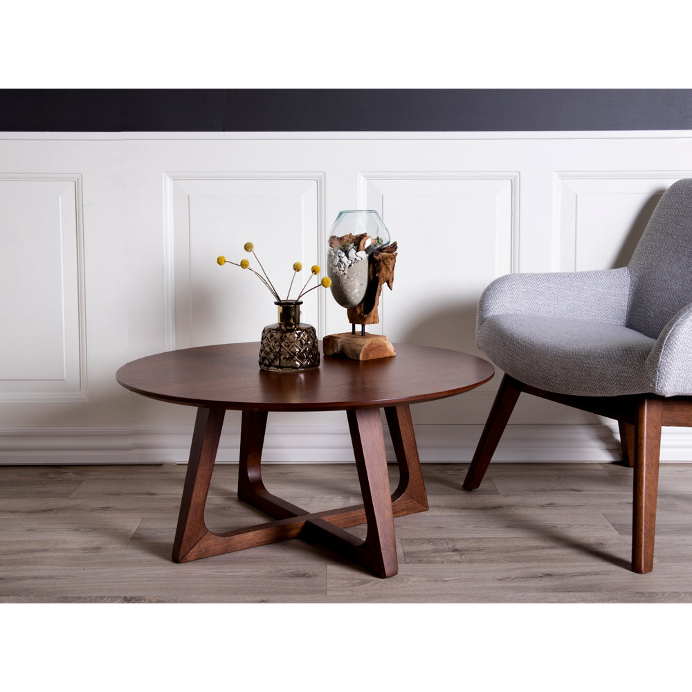 Hellerup Salontafel - Salontafel in Walnootfineer-Tafel-House Nordic-hellerup-coffee-table-coffee-table-in-walnut-veneer-oe-75-cm-5-eettafel, salontafel, Woonkamer-Diameter van 75 cm Materiaal MDF, Walnoot Fineer Kleur Bruin-5713917008674-2101010-Cerasus Homestyle