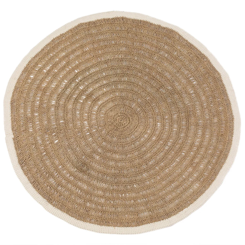 The Seagrass & Cotton Round Carpet - Natural White - 200