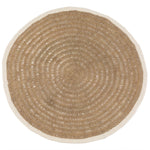 Le tapis rond en jonc de mer et coton - Blanc naturel - 200