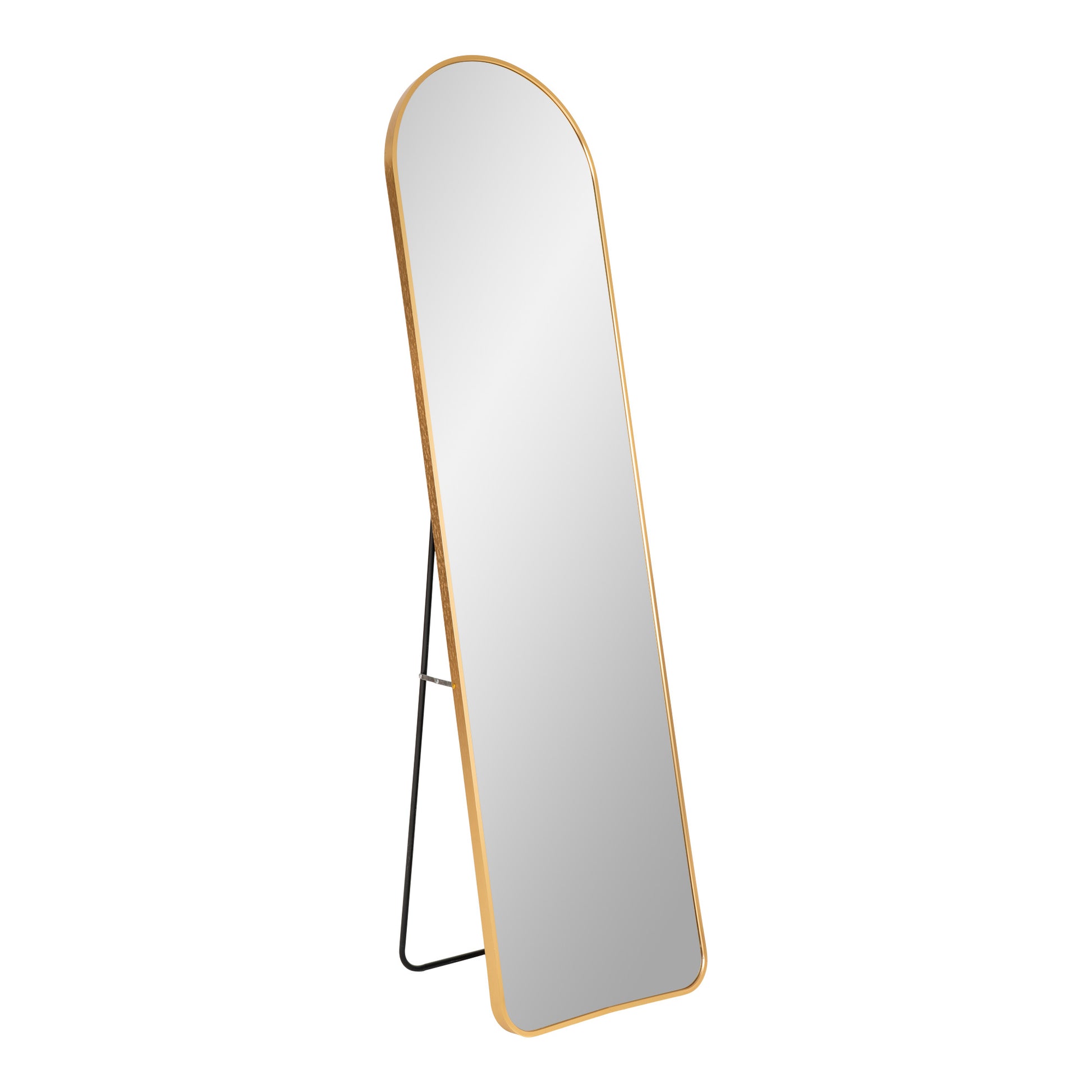 Madrid Mirror - Spiegel met messing look lijst-Spiegel-House Nordic-madrid-mirror-mirror-with-brass-look-frame-40x150-cm-1-slaapkamer, spiegel-Spiegel met messing look lijst 40x150 cm Materiaal Aluminium, Glas Kleur Messing-5713917018345-4001510-Cerasus Homestyle