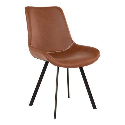 Memphis Dining Chair - Stoel in bruin PU met zwarte poten - set van 2-Stoel-House Nordic-memphis-dining-chair-chair-in-brown-pu-with-black-legs-hn1226-1-eetkamerstoel, keuken, MIN2, stoel, Woonkamer-Stoel in bruin PU met zwarte poten\nHN1226 Materiaal PU, staal Kleur Bruin-5713917017850-1001314-Cerasus Homestyle